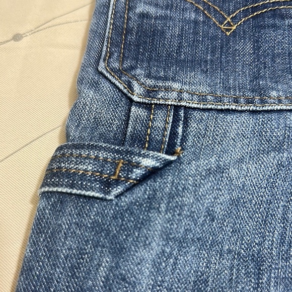 Levi's Blue Denim Overalls Adjustable Straps Medium Wash - Picture 9 of 10